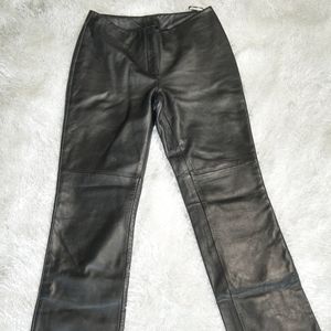 bebe size 6 Black Genuine Lamb Leather Pants